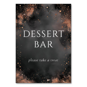 Elegant kol svart dessertbar skylt bordsnummer
