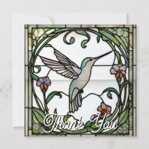 Elegant kolibri glasfärgad konstnärlig design tack kort
