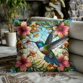 Elegant Kolibri Glasmosaik Effekt Kudde