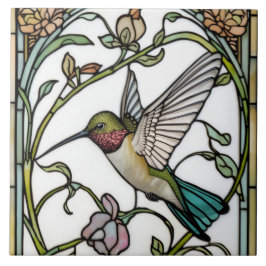 Elegant kolibri konst botanisk boho chic kakelplatta