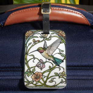 Elegant kolibrikonst botanisk boho chic bagagebricka