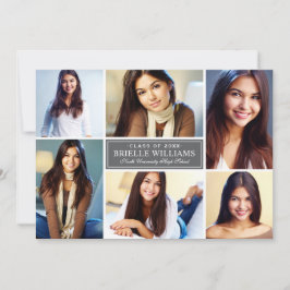 Elegant kollefoto collage för examensfirande inbjudningar