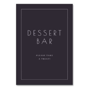 Elegant kolminimalistisk skylt för efterrätter bar bordsnummer