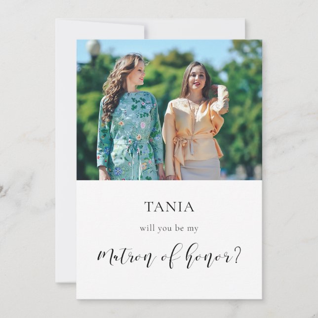 Elegant Kommer du att bli min Matron med hederskor Inbjudningar (Framsida)