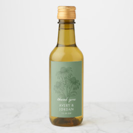 Elegant Konferundra Blommigt Sage Grönt Brölloping Vinetikett