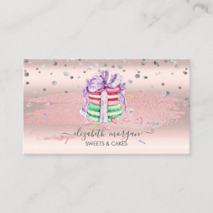Elegant konfetti, glitter penseldrag, makaroner visitkort