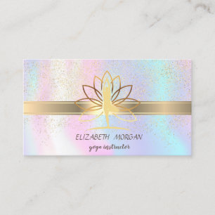 Elegant Konfetti,Lotus,Holografisk Yoga Visitkort