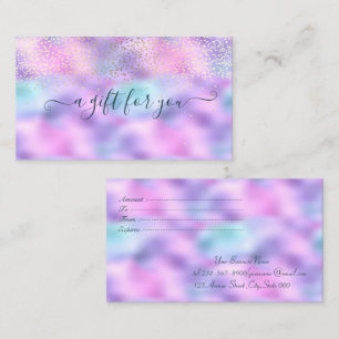 Elegant Konfetti Ombre Holografisk Iriserande Rabattkort