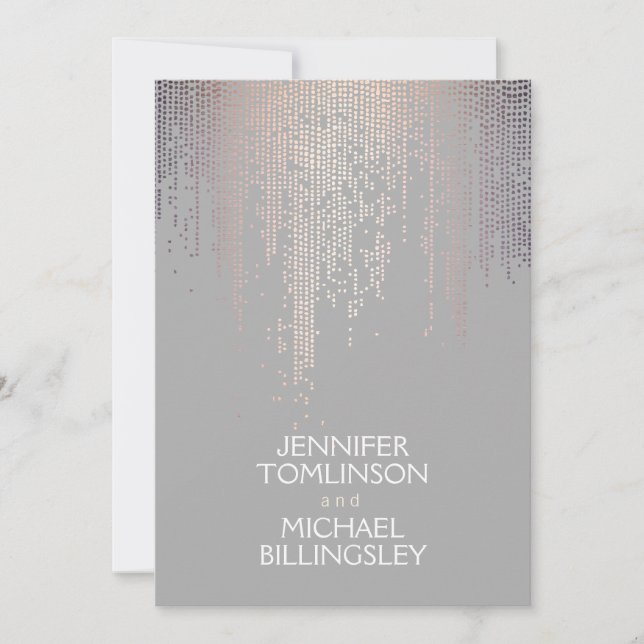 Elegant  konfetti-punkter på lätt Grått Inbjudningar (Framsida)