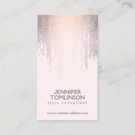 Elegant Konfetti Rain Mönster Rosa Visitkort