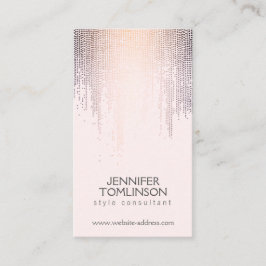 Elegant Konfetti Rain Mönster Rosa Visitkort