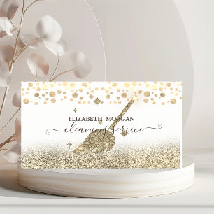 Elegant konfetti städhjälp guld glitter visitkort