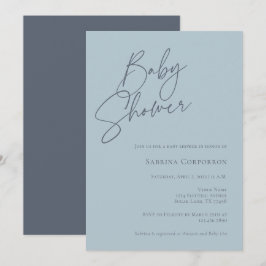 Elegant Könsneutrala babyskor | Dusty Blue Inbjudningar