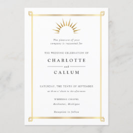 Elegant konst deco-bröllopsinbjudan inbjudningar