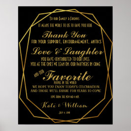 Elegant konst deco Guld & Black, tackande gäster Poster
