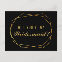 Elegant konst deco Kommer du att bli mitt bridesse Inbjudan Vykort