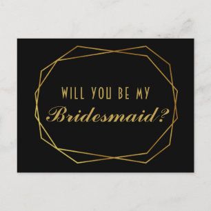 Elegant konst deco Kommer du att bli mitt bridesse Inbjudan Vykort