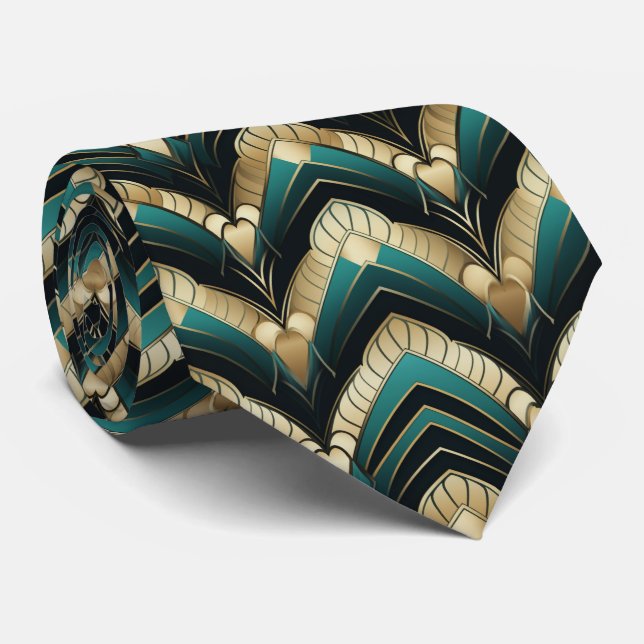 Elegant konst deco mönster tiad slips (Rullad)