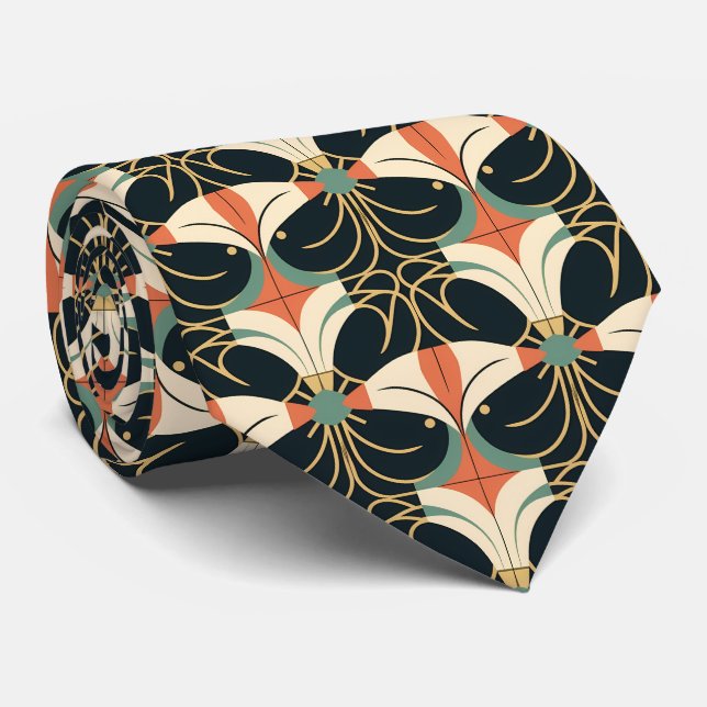 Elegant konst deco mönster tiad slips (Rullad)