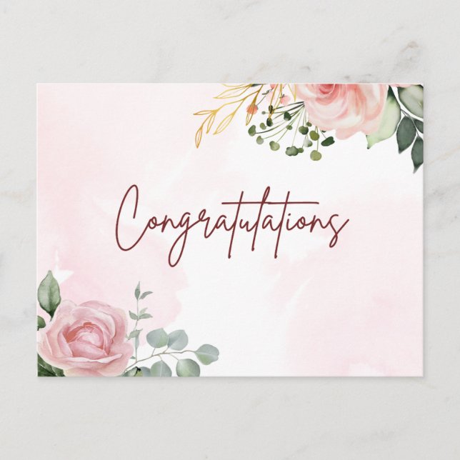 Elegant konst  gratulerar på din prestation  vykort (Framsida)