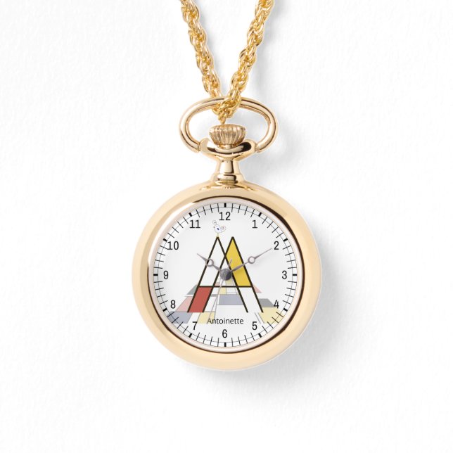 Elegant konstnärligt brev monogram. BREV A Armbandsur (Framsida)