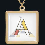 Elegant konstnärligt brev monogram. BREV A Guldpläterat Halsband<br><div class="desc">Elegant, roligt konstnärligt monogram.. Här är brev A. Den modernistiska stil-linjen och den färg-konstnärliga dekorationen, den roliga fågeln sitter vid brev. Det konstnärliga fält under brev. Unikt halsband för kvinnor. Du kan välja en annan stil av produkten. Du kan överföra den här designen till en annan valfri produkt, bara använda...</div>