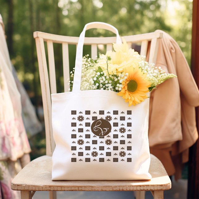 Elegant Kontrollerad Mönster Jumbo Tygkasse (Skapare uppladdad)