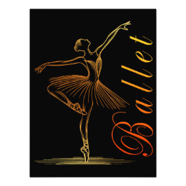 Elegant kontur för en Ballerina Performing Ballet Fototryck