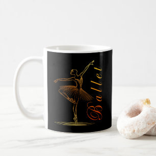 Elegant kontur för en Ballerina Performing Ballet Kaffemugg