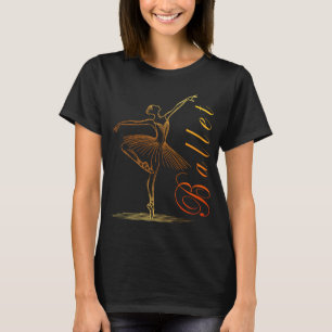 Elegant kontur för en Ballerina Performing Ballet T Shirt