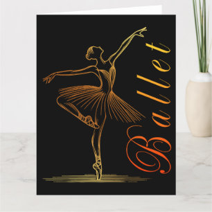 Elegant kontur för en Ballerina Performing Ballet Tack Kort