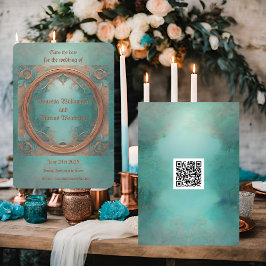 Elegant Koppar och Turkos Save The Date