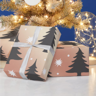 Elegant koppar ro guld Julgran mönster Presentpapper