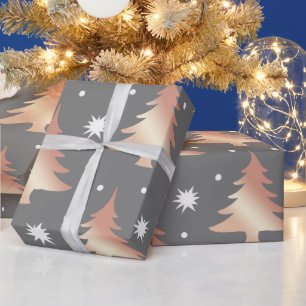 Elegant koppar ro guld Julgran mönster Presentpapper