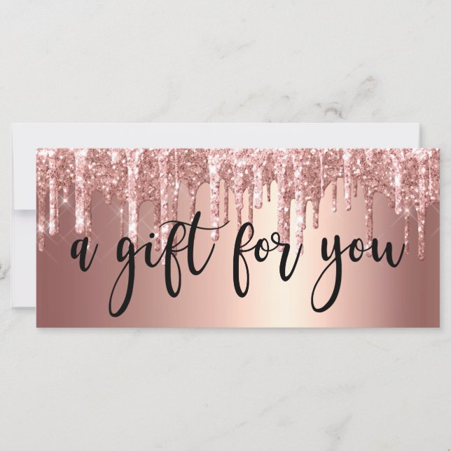 Elegant koppardroppar ro guld glitter i nagel (Framsida)