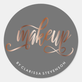 Elegant, kopparkonstnär ro guld och grått runt klistermärke