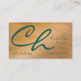 Elegant kopparmetall Teal Lyx med QR-kod Visitkort