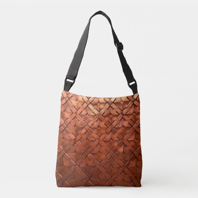 Elegant Kopparplattst Leather Look Totebag Axelväska (Framsida)
