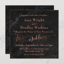 Elegant Kopparskript med svart marmor | BRÖLLOP