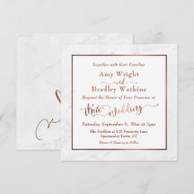 Elegant Kopparskript med vit marmor | BRÖLLOP