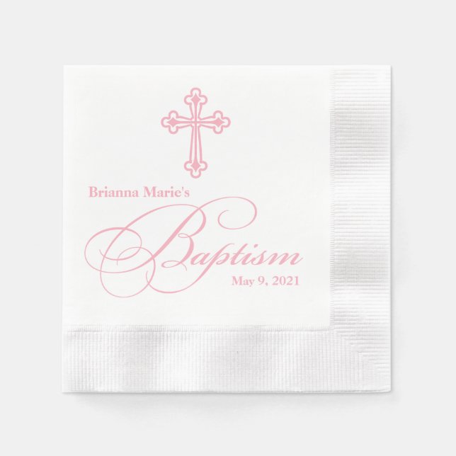 Elegant Kor Baptism Personlig Napkin Pappersservett (Framsidan)