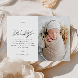 Elegant Kor Calligraphy Photo Baptism Tack Kort