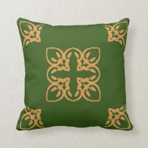 Elegant Kor Damask Motif Grönt Guld