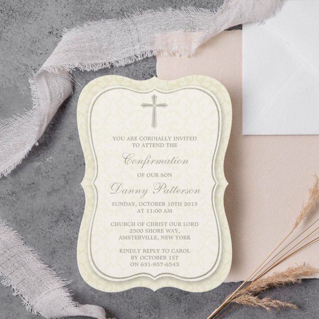 Elegant Kor Heliga Communion eller bekräftelse Inbjudningar (Skapare uppladdad)