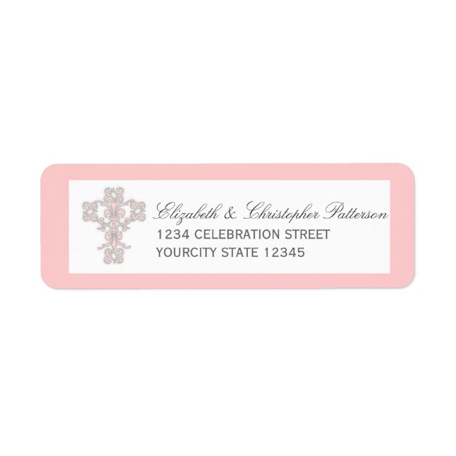 Elegant Kor i Rosa Address Label Returadress Etikett (Framsidan)