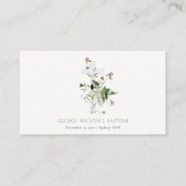 Elegant Kor Lila Wildblomme Blommigt Baptism Placeringskort