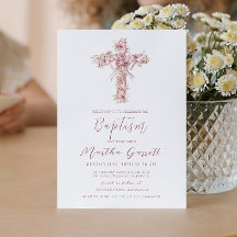 Elegant Kor och Rosa Flowers Girl Baptism