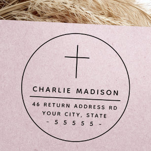 Elegant kor runt den kristna returadressen ram stämpel