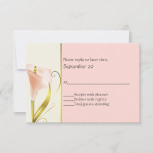 Elegant korall- och guld kallalilja bröllop RSVP OSA Kort