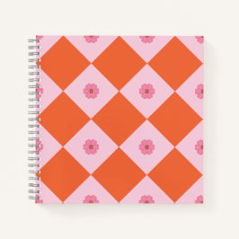 Elegant korall- och rosa blommig geometrisk anteck